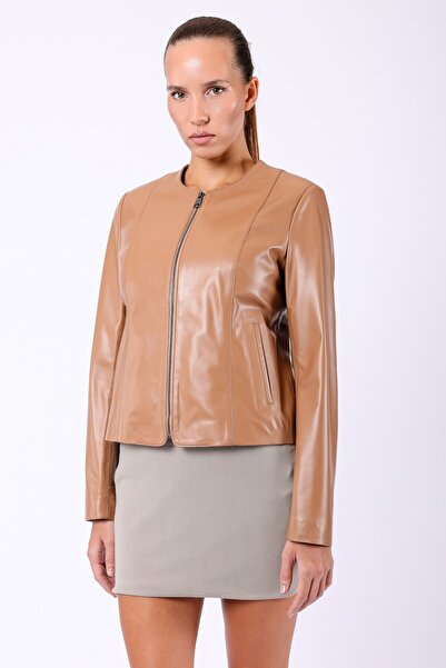 Leather Club Tan Genuine Leather Jacket