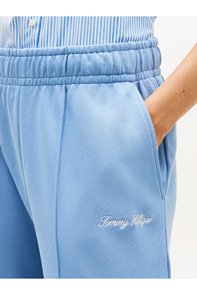 Tommy Hilfiger Women's Loose Wide Leg Regular Waist Light Blue Trousers Ww0Ww48784-C33