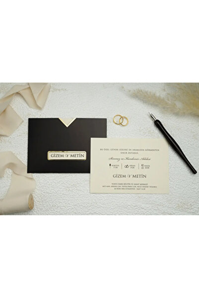 ERDEM DAVETİYE Düğün Davetiyesi / Nişan Davetiyesi / Nikah Davetiyesi / (50 A...