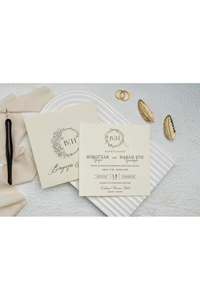 ERDEM DAVETİYE Düğün Davetiyesi / Nişan Davetiyesi / Nikah Davetiyesi / (50 A...