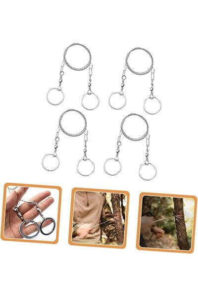 Generic Heavy-duty stainless steel emergency wire saw for cutting wood/plastic pipes, 4 pieces