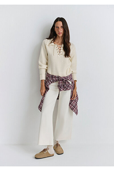Mavi Paloma Ecru Gabardine Trousers 1010114-91330