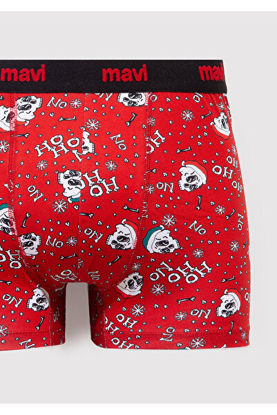 Mavi Yılbaşı Temalı Baskılı Boxer 0912122-70477