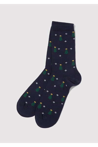 Mavi New Year's Themed Navy Blue Socks 0912110-70490