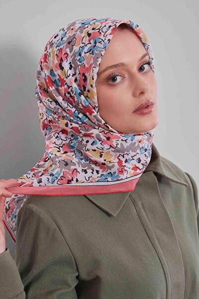 Levidor Eșarfă moale cu model de flori mixte de somon