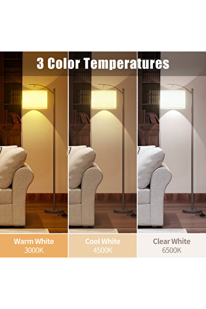 YESMAX Floor lamp for Living Room, Long Floor Lamp Standing Lamp Reading Light for Home and Office