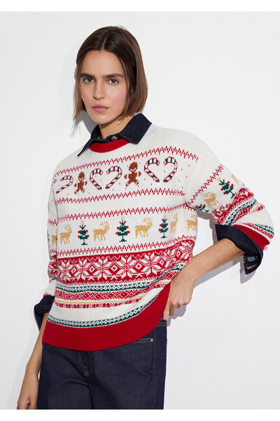 Mavi Πουλόβερ με θέμα την Πρωτοχρονιά Loose Fit / Loose Comfortable Cut 1710863-70057