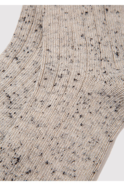 Mavi M Logo Embroidered Ecru Boot Socks 0911615-70007