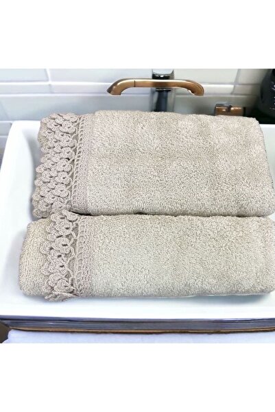 Reiashn Turkish towel, 2 pieces, 100% cotton, gray, size 30*50+50*90 cm