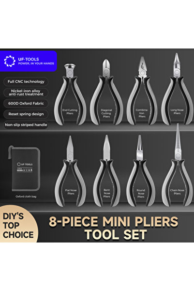 Choice Pliers 8-Piece Pliers Tool Set with Mini Pliers Repair Tool Bag Long N...