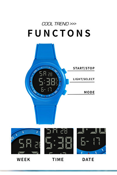 shiyunmei New men's and women's sports watches, timing alarms, night light multifunctional electronic watches