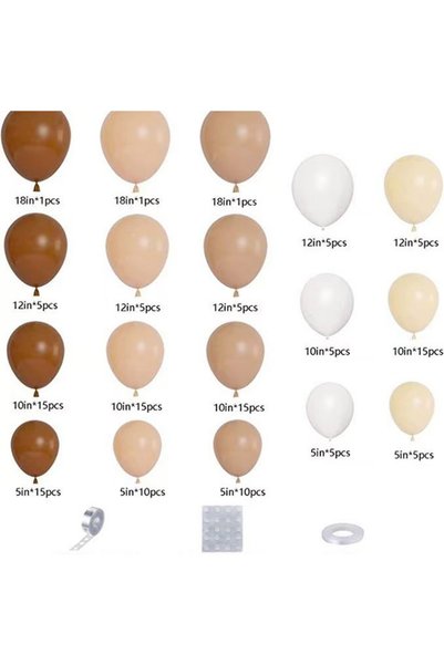 Generic Multicolor Balloon Garland Arch Kit Brown and White Pastel Latex Balloons Set For Wedding Birthday