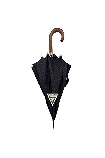 APRİL A-213G 10 Telli Baston Sap Şemsiye Kareli Siyah