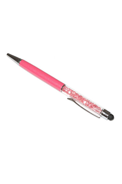 G Golden Case Stylus touch pen with built-in ballpoint, decorated with crystals, metallic fuchsia