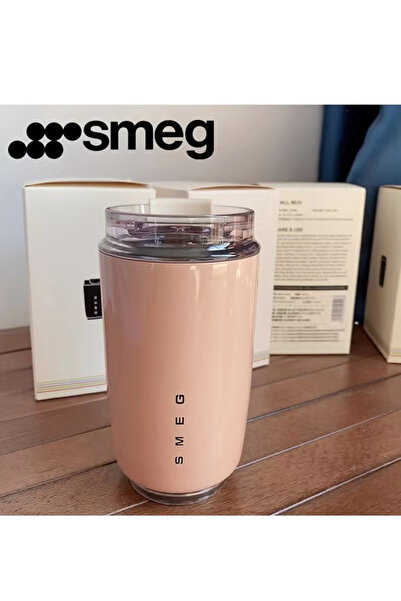 SMEG كوب قهوة للسفر بالسيارة سعة 240 مل - ترمس معزول بتفريغ الهواء من الفولاذ...