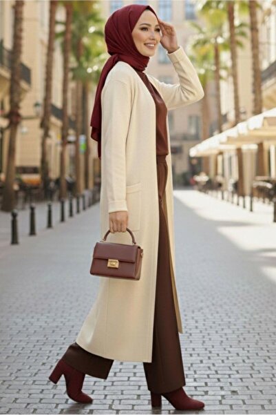 TRENDTESETTÜR كارديجان نسائي من التريكو بلون إكرو T 5417