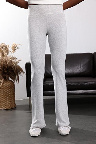 5in1Canpolat Gray Flared Leggings Pants 24135