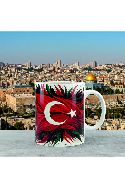 sıradışıhediyem Jerusalem Mug Cup Turkish Flag Mug Cup Palestine and Turkish ...