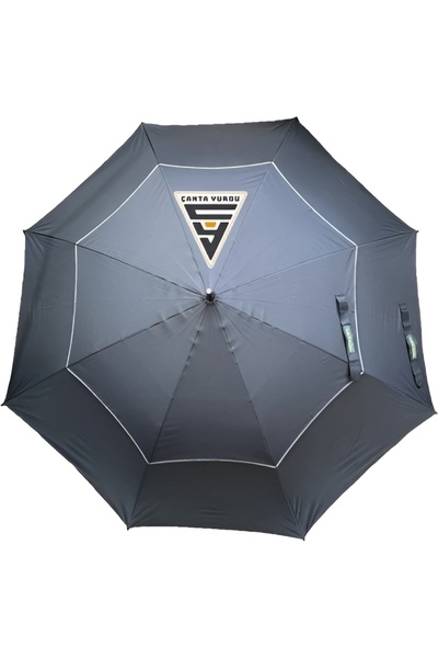 Genel Markalar A-250G Protokol Şemsiyesi Çift Katmanlı Şemsiye 130 cm Siyah