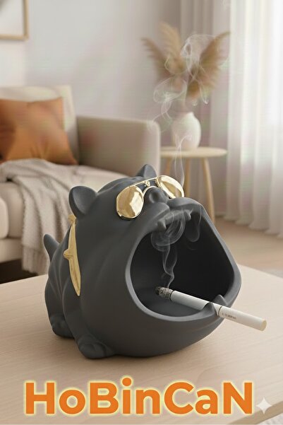 Pelirum Декоративна попільничка з фігуркою бульдога Бібло Настільний декор дл...