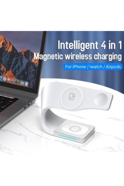 BSG TECH 3-in-1 Wireless Fast Charge Kit for Phone, Apple Watch, AirPods — 15W, White