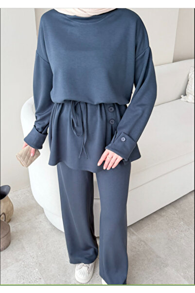 Molly Nelly Set de pantaloni și bluză cu nasturi pentru femei