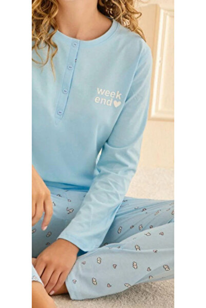 İpek Set de pijamale cu mâneci lungi pentru femei bumbac 100% cu model de inimă