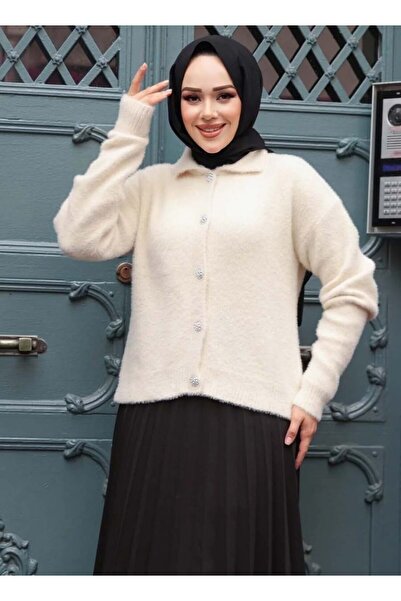 Turtaş 26K8532 HIRKA KISA YAKALI TAŞLI DÜĞMELİ KREM