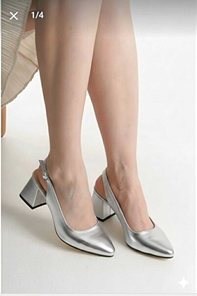 Henne Heeled Open-Back 7 Punt Casual Shoes Silver