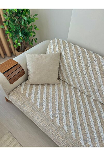 Bizdenuygunuyok غطاء أريكة مصنوع من القطن بنسبة 100% - غطاء واقي يغطي الجزء ا...