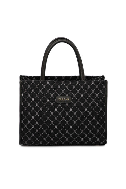 Tergan Siyah Tekstil Kadın El Çantası - S25K1TWC0702-R0P