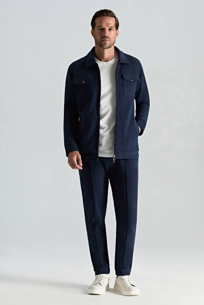 Hemington Saf Pamuk Metal Düğmeli Lacivert Spor Ceket
