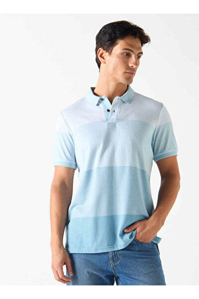 FAV تي شيرت بولو مخطط بأكمام قصيرة