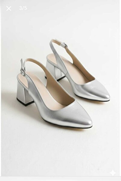 Henne Heeled Open-Back 7 Punt Casual Shoes Silver