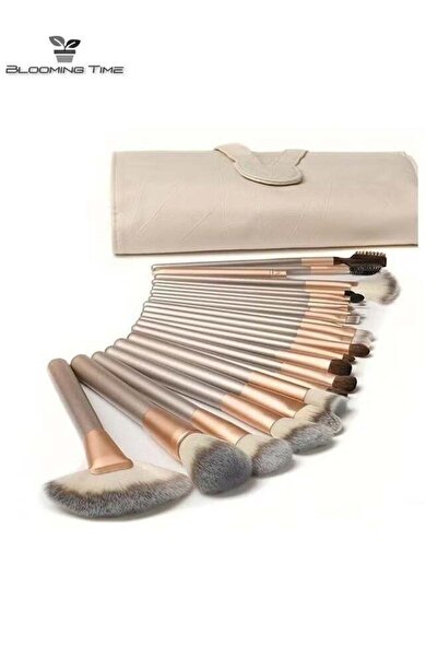BLOOMING TIME مجموعة من 18 فرشاة مكياج مع حقيبة تخزين فرش المكياج