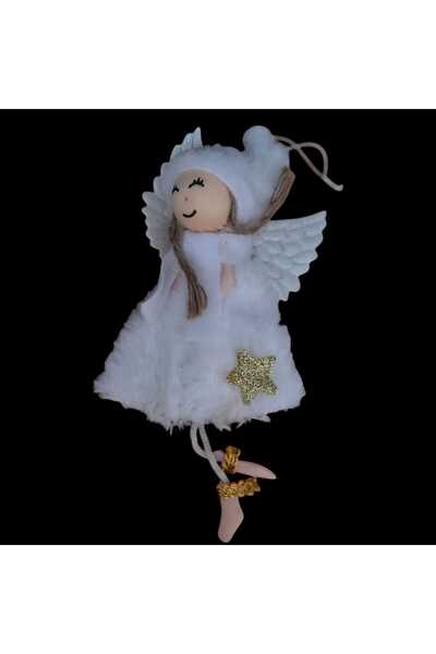 First Choice Christmas tree ornament 3/set, white angel with gold heart, 18cm, realistic design