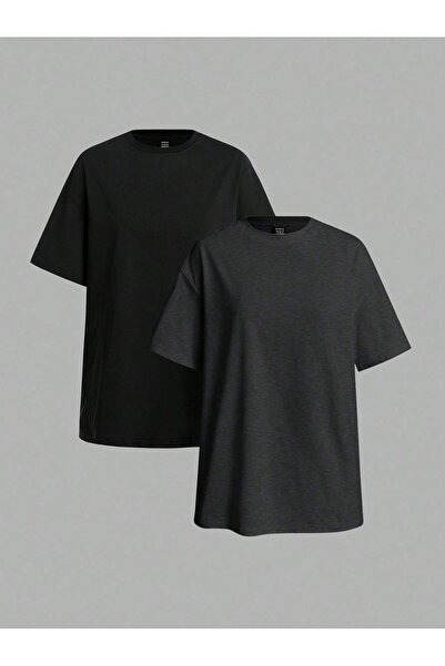 rocassi Pachet de 2 Unisex supradimensionat tricou