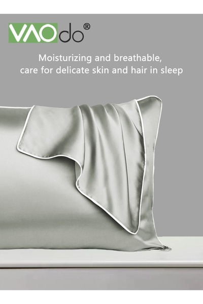 VAODO 5PCS Pillowcase for Hair and Skin Vegan Silk Pillowcase Set 2 Satin Pillowcases 1 Hair Tie 1 Eye Mas