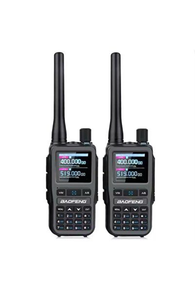 BAOFENG 2 li set Siyah UV-5R Mini Dual Band Telsiz (VHF/UHF) – 5W Güç, Bluetooth, Type-C Şarj