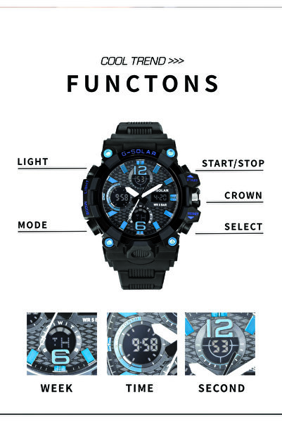 shiyunmei Fashion Trend Multi functional Sports Outdoor Watch Men's Dual Display Watch