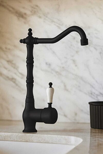 KCA ARMATÜR Rustik Tasarım Döner Borulu Mutfak Evye Bataryası – Seramik Kollu...