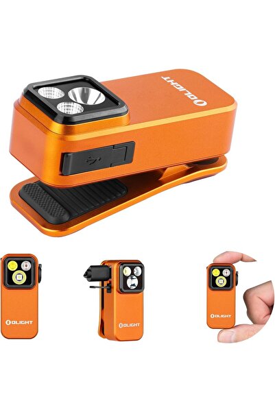 OLİGHT مصباح يدوي Oclip Pro بدون استخدام اليدين وقابل لإعادة الشحن (برتقالي)