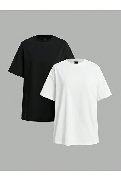 rocassi Pachet de 2 Unisex supradimensionat tricou