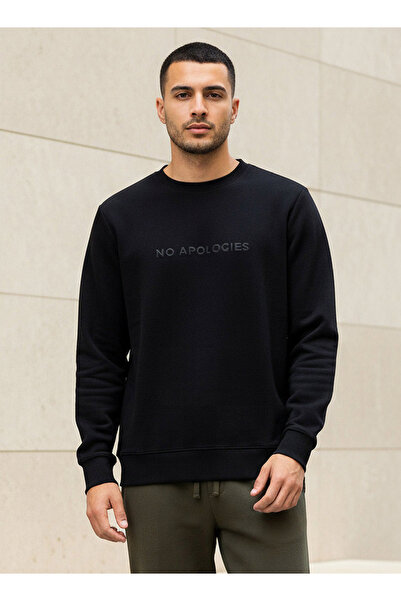 Iconic Men Regular Fit Slogan Embroidered Sweatshirt