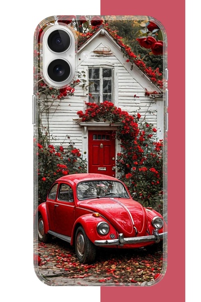 Iphone 17 Compatible Red Vos Vos UV Printed Silicone Case