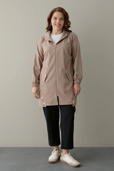 FATMA DANIŞMAN Bondit Fabric Short Trench