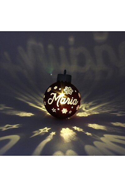 Gift Design Christmas globe, with LED, red color, name "Maria"