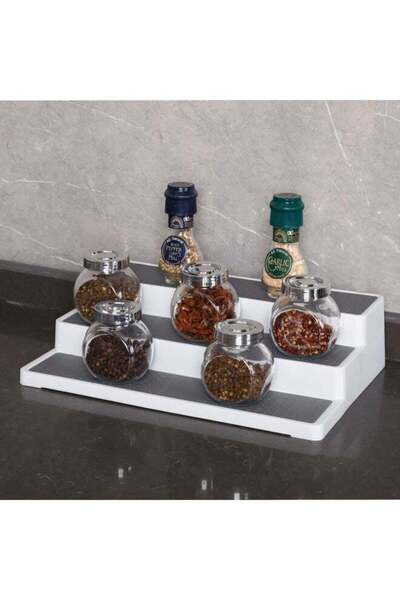 Generic 3-Layer Spice Rack White 15.5x3.5x9.5inch