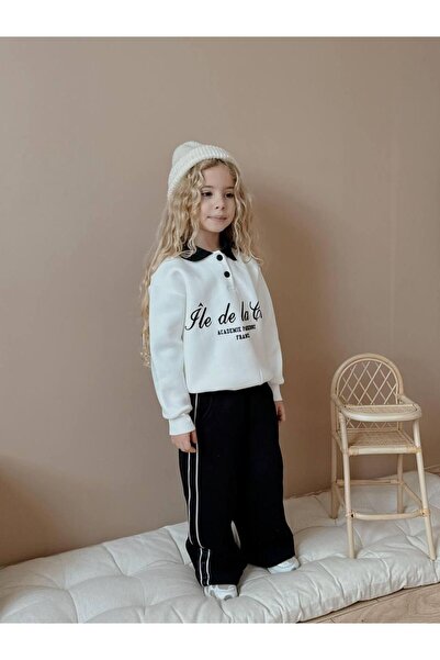 RAPAPA Κοριτσίστικο φούτερ με επένδυση fleece κλωστές και φαρδύ κοστούμι αθλητικής φόρμας 5039B