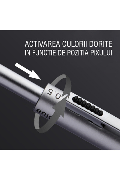 SOFIEV Gravity Pen / Pix multifunctional 4 in 1 SOFIEV®, pix rosu, albastru, negru + creion mecanic